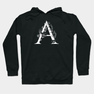 Letter A Monogram - Floral Initial Hoodie